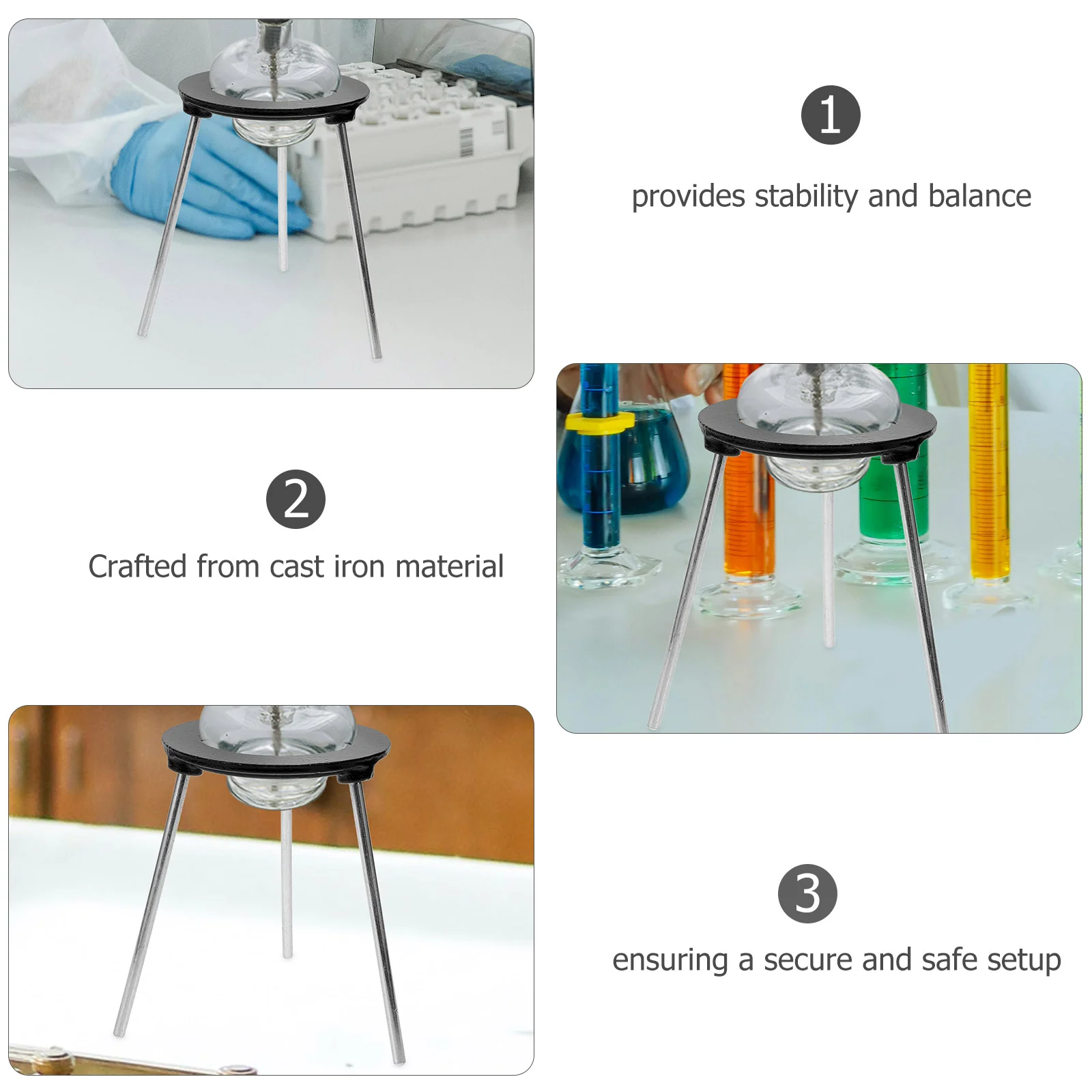 Penyangga lampu alkohol Tripod, dudukan Lab peralatan eksperimen kimia