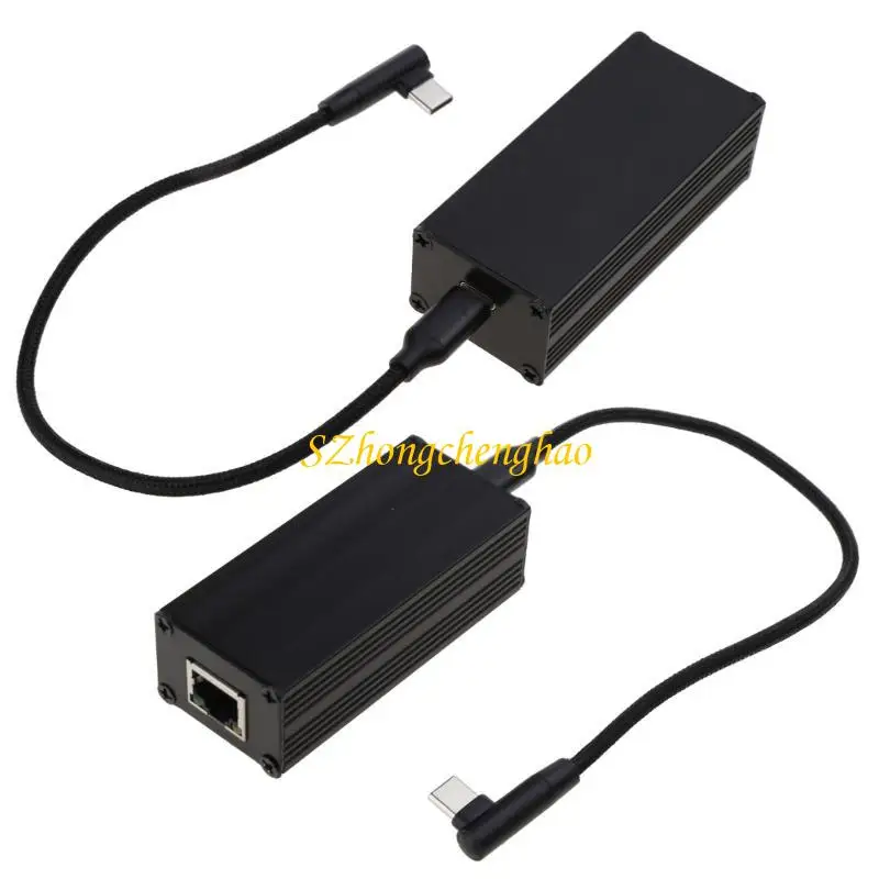 

PoE to UsbC Ethernet Adapter Card 10/100Mbps PD3.0 Charging 1500V High-Voltage 601D