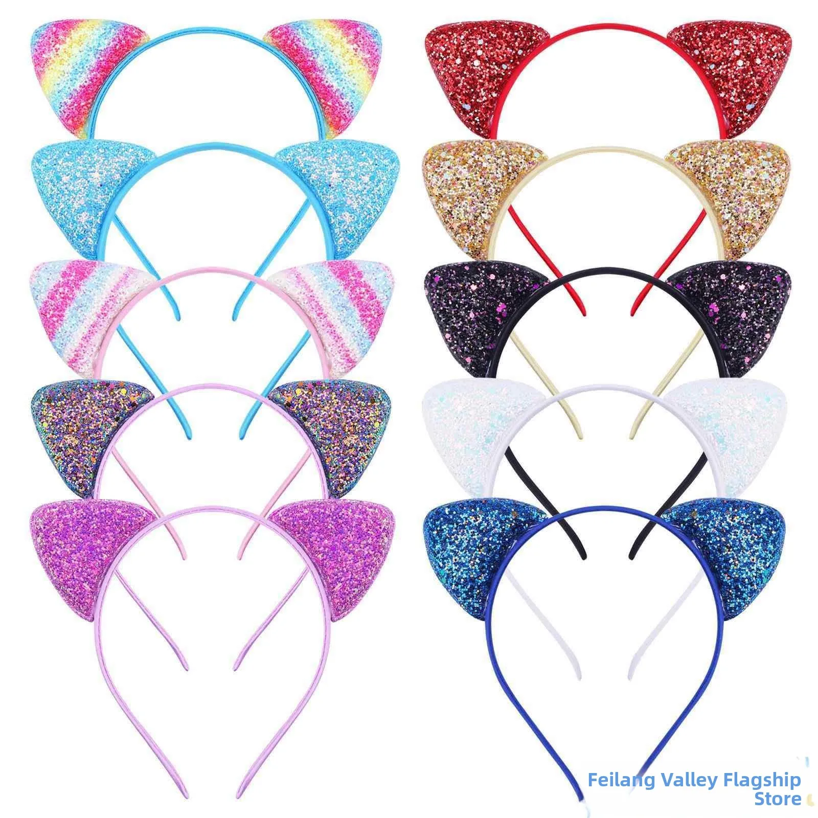 

Детская повязка на уши с радужной заколкой для волос, простая, универсальная, милая, для улицы, аксессуар для волос, реквизит для фотосессий