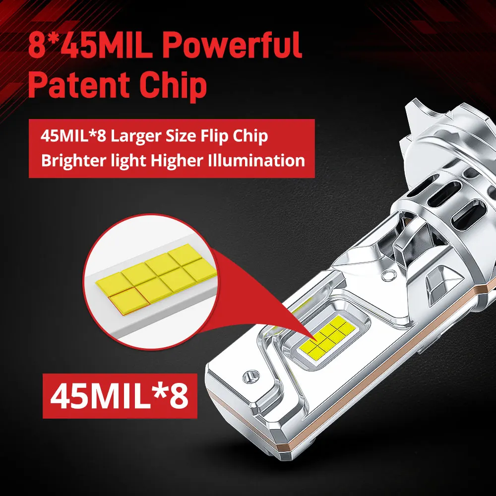 NAOEVO 2PCS H7 Direct Insertion LED Light 6500K H7 Headlight Perfectly Replaces Halogen Lights