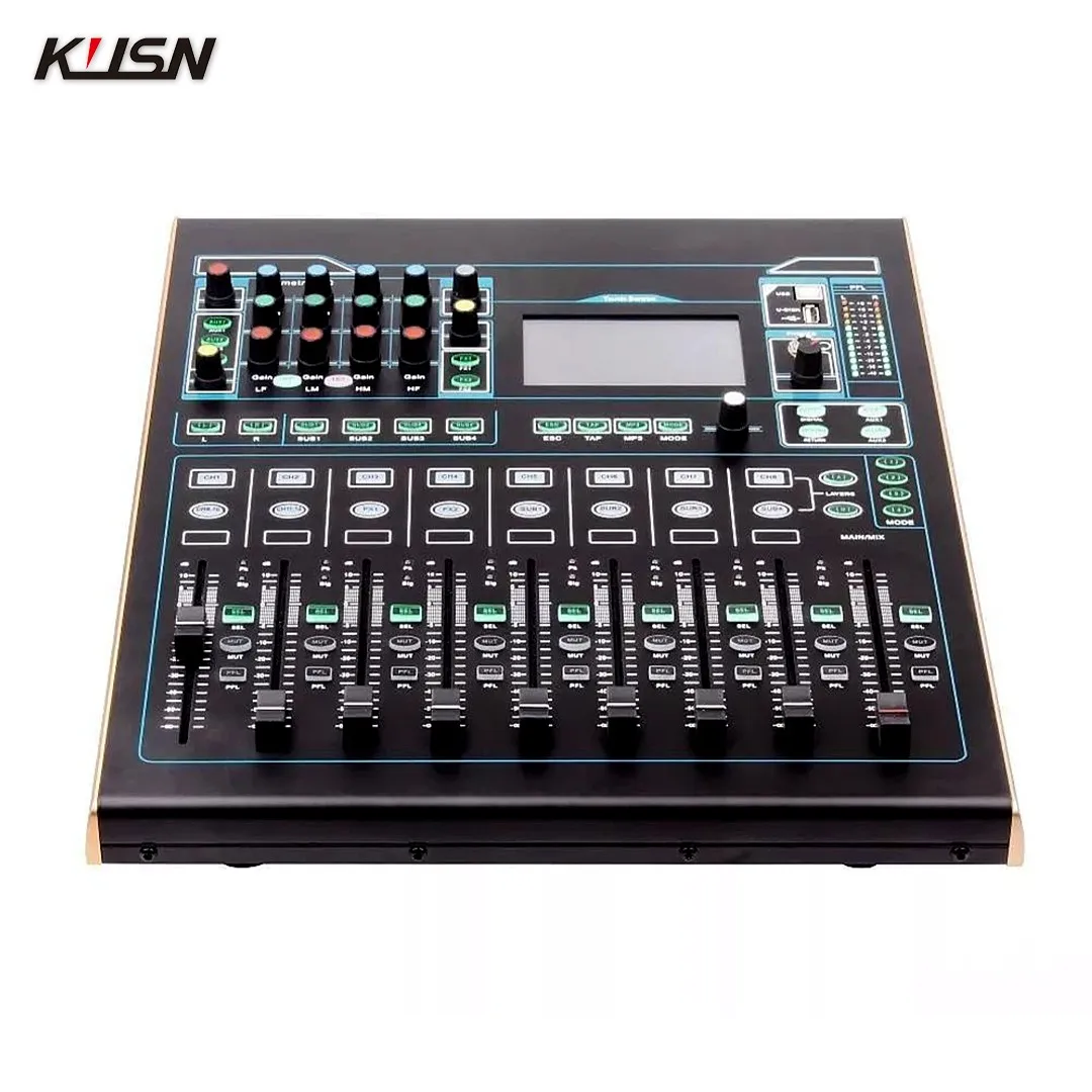 

KF-16 16 Channel 4 Group Professional Audio Mixing Console Digital Sound Mixer Console With 4.3-inch Touchscreen Display USB