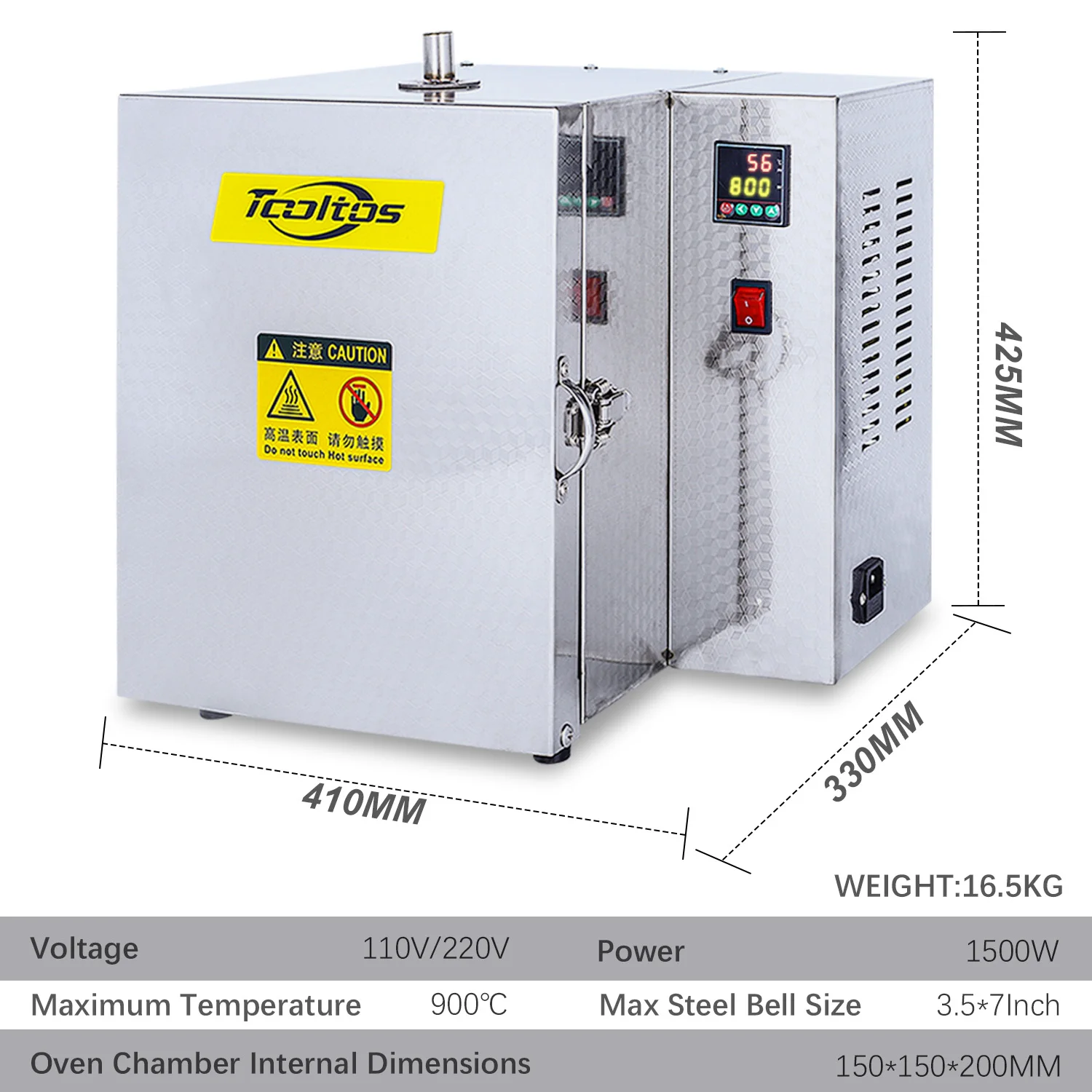 Печь для литья ювелирных изделий, сегментированная печь 15*15*20 см, инкубатор для штукатурки 900 ℃   Высокотемпературная машина для литья ювелирных изделий