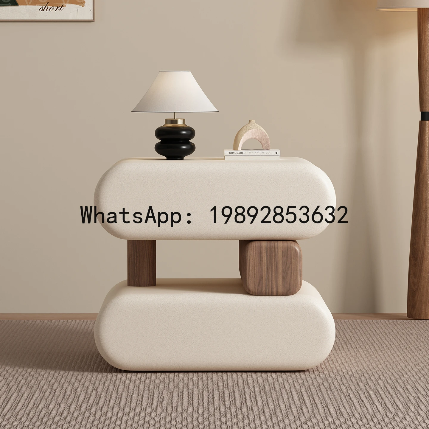 LYY Cream Style Internet Celebrity Solid Wood Bedside Cabinet Simple Modern Bedroom Home Light Luxury  Needed Bedside Table