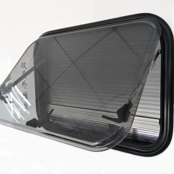 

Caravan RV Double Glaze Acrylic Window with Pleated Blind and Fly Screen Strong Frame Locks UV Resistant