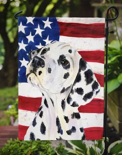 Happy 4th July Dalmatian Double-sided Flag Independence Day Dog Garden Flag UUI GGX