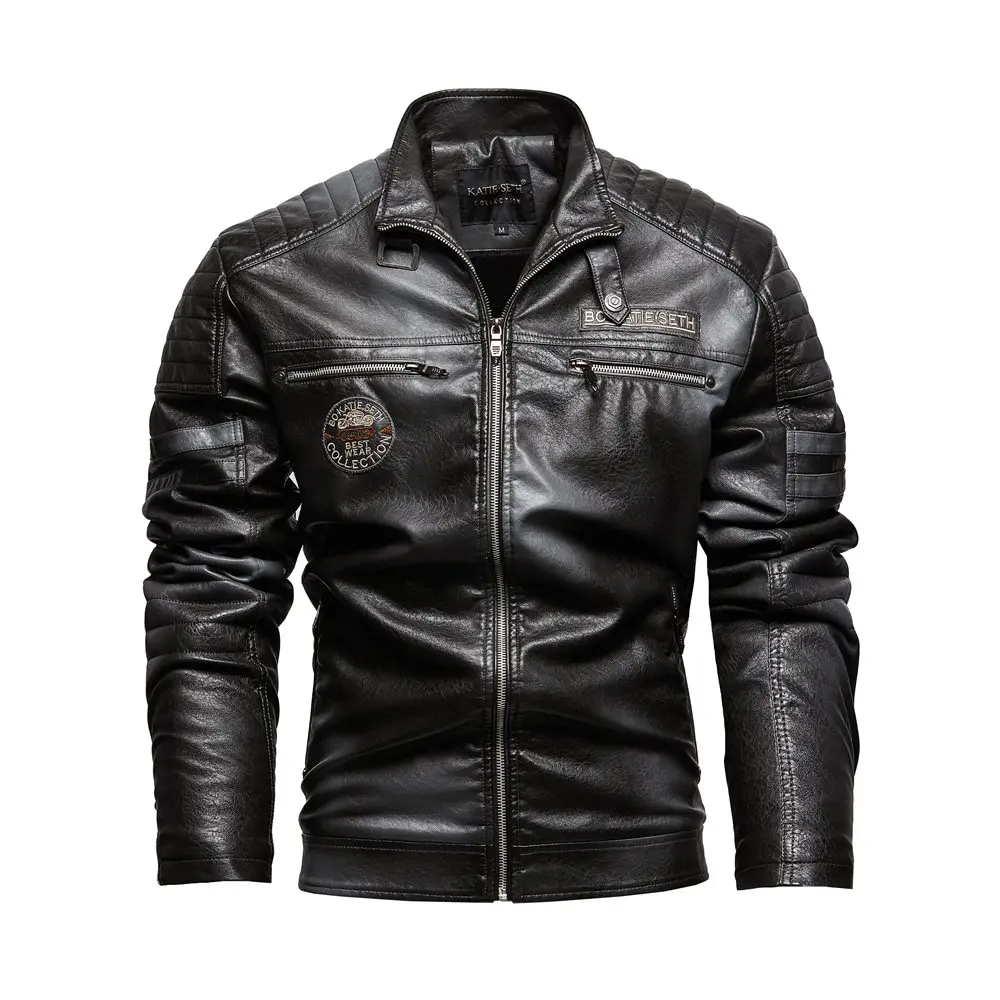 

New Men's Leather Jackets Autumn And Winter Casual Motorcycle Slim PU Jacket Biker Leather High Quality Fashion Warm Overcoat