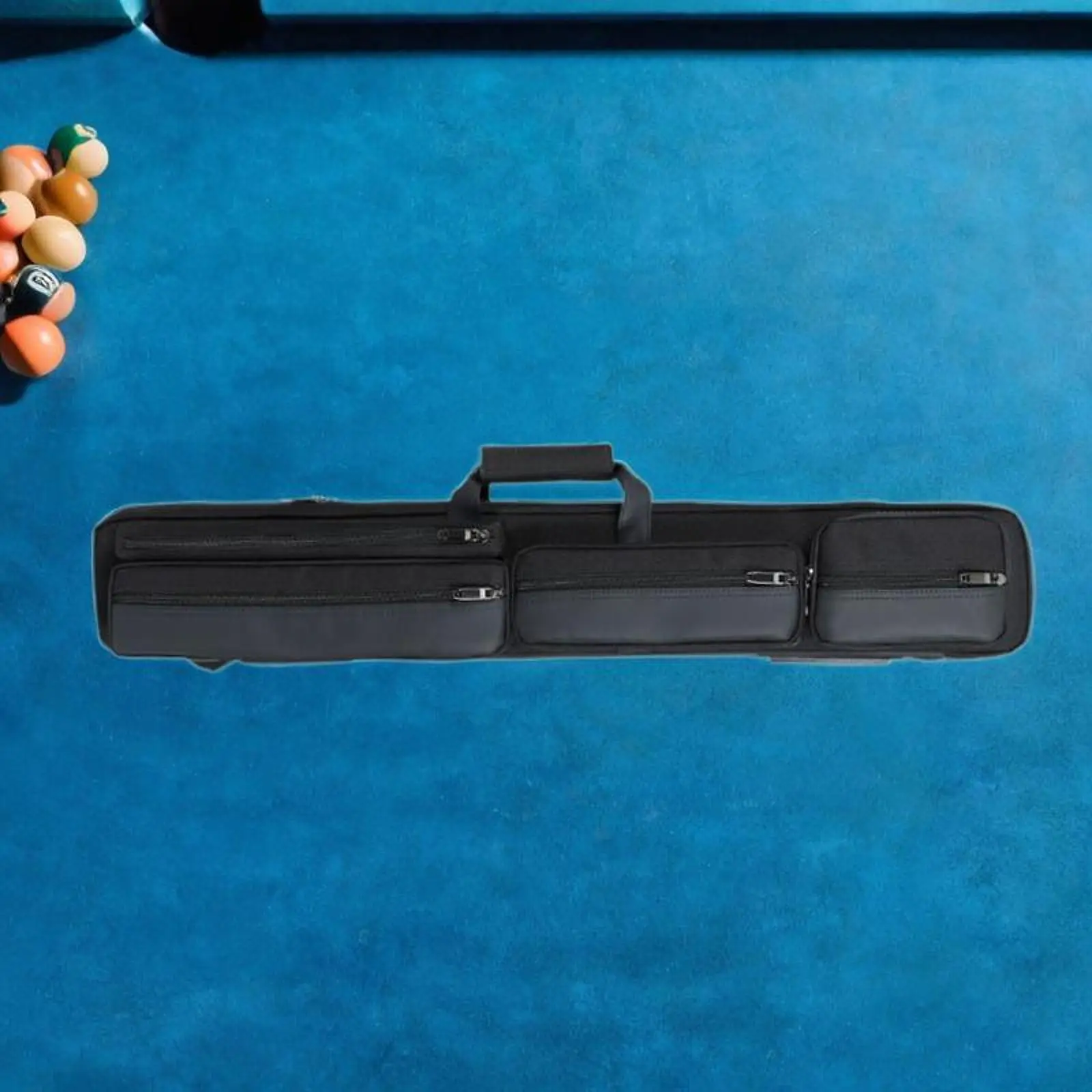 

Pool Cue Case with Shoulder Strap 7 Holes Professional Portable Zipper Closure Organizer for Travel Outdoor Billiards Accessory
