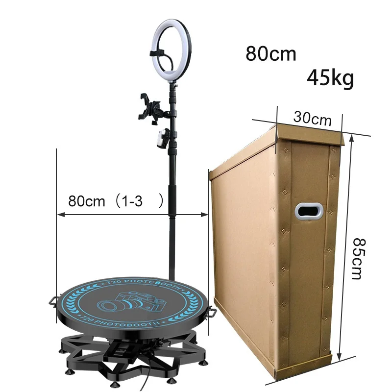 Wholesale automatic 115cm large size 360 photo booth 360 degree surround shooting live turntable for wedding