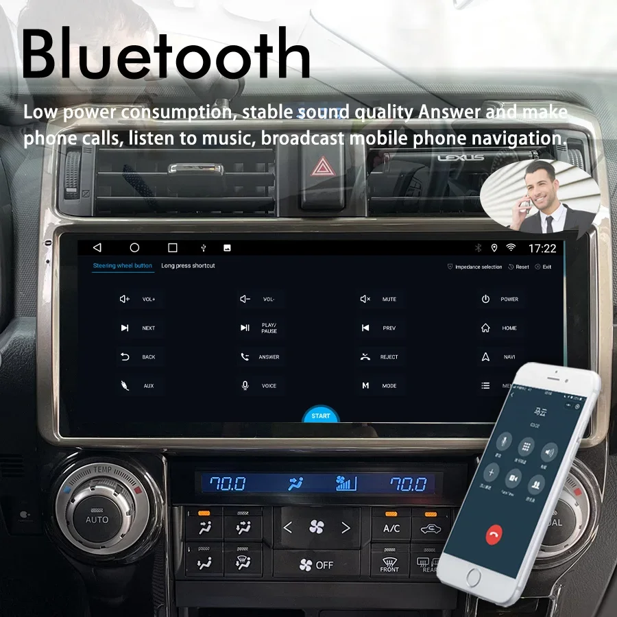 12.3 Inch Android 13 Auto Car Radio Navigation For TOYOTA 4RUNNER 2010-2023 CarPlay Stereo Multimedia Player Touch Head Unit DSP