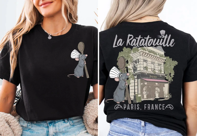 قميص ديزني لا راتاتوي ديزني ريمي البلوز مطعم بيسترو قميص الشيف الصغير ماوس تي شيرت harajuku التي شيرت #1