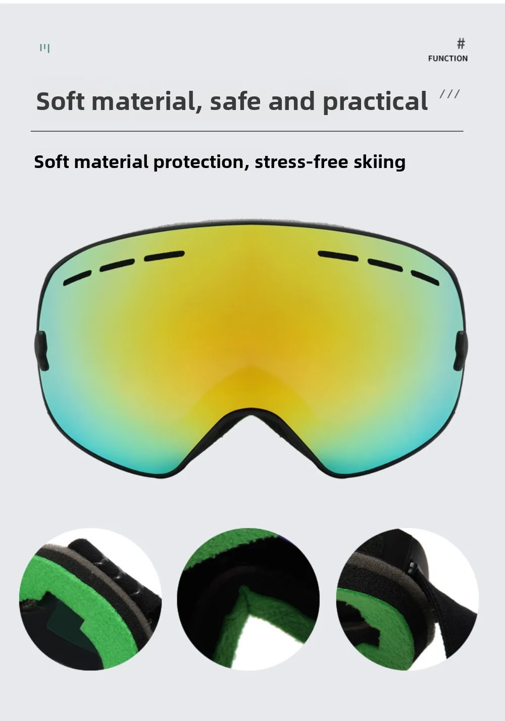 نظارات رياضية خارجية جديدة للرجال والنساء نظارات تزلج ملونة للكبار نظارات تزلج مضادة للضباب ومقاومة للماء