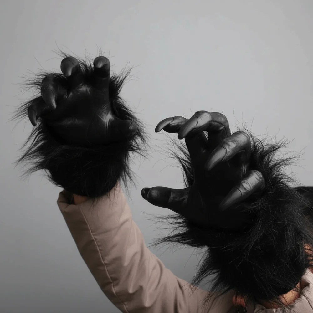 Costume Accessories Creepy Halloween Gloves Realistic Flexible Werewolf Hands Durable Textured Beast Claws Carnivals