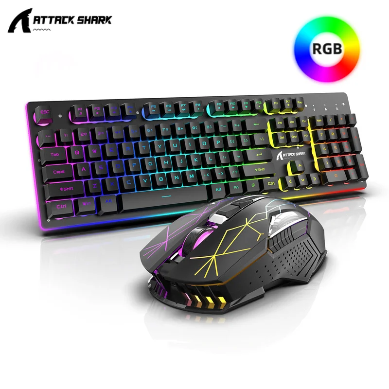 Attack Shark  T3RGB Wireless Keyboard And Mouse Kit RGB Rechargeable Luminous Mobile Phone Laptop Game Office Keyboard Mouse