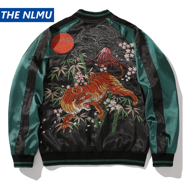 2026 Spring Autumn Streetwear Japanese Sukajan Souvenir Jackets Unisex Varsity Coats Men's Tiger Embroidered Baseball Jacket