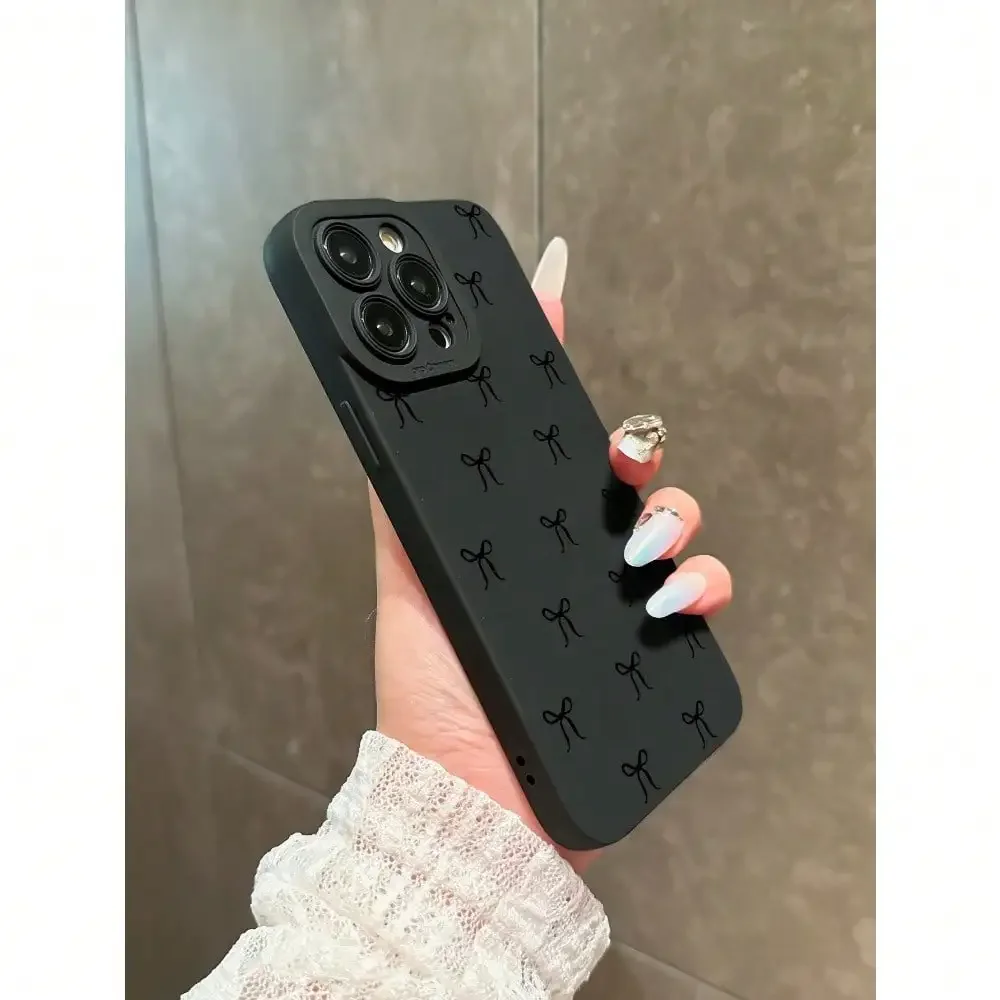 Capa de telefone à prova de choque estilo arco preto para iPhone17 16 15 14 13 12 11Pro Max Plus pode ser usada como presente para namorada