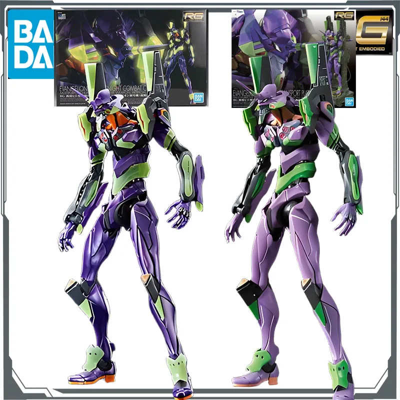 Bandai-KIT de modelo Original GUNDAM RG EVANGELION UNIT-01 [Color de combate nocturno] y UNIDAD EVANGELION-01 1/144, juguetes de modelos de ensamblaje de Anime