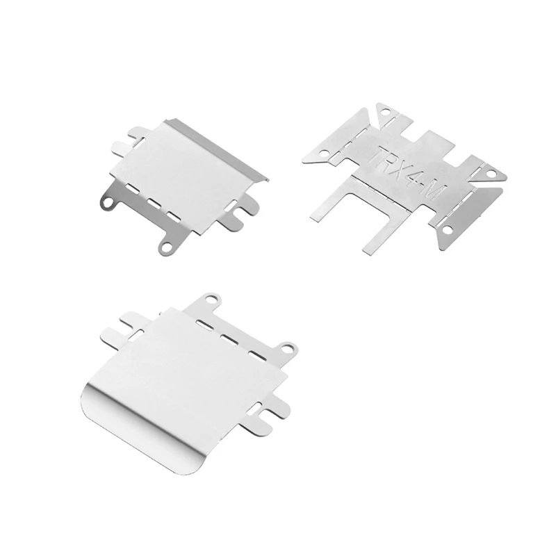 3Pcs Stainless Steel Chassis Armor Axle Protector Skid Plate For Traxxas TRX4M 1/18 RC Crawler Car Upgrade Parts