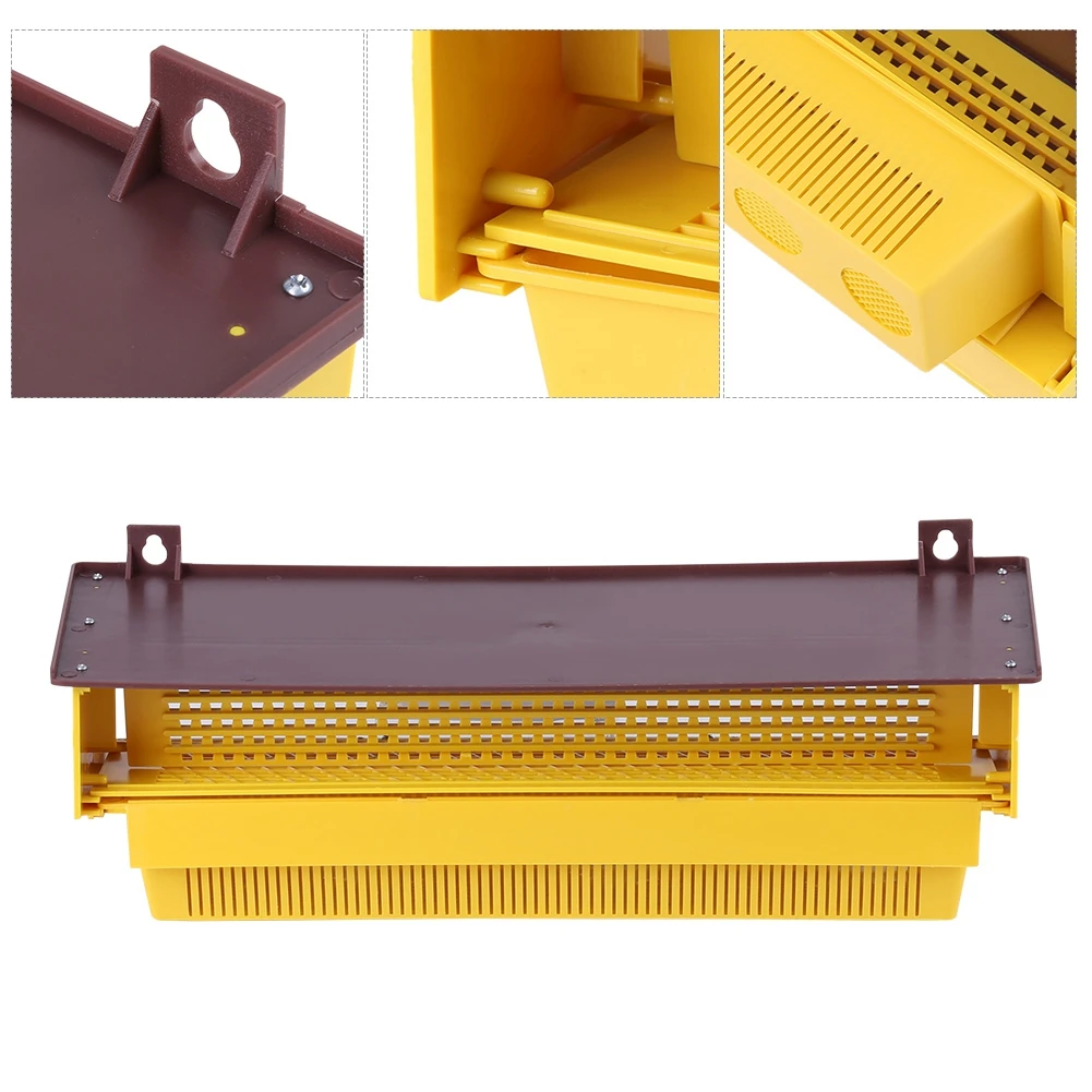Pollen Collector, Pollen Trap, Beekeeping Tool, Removable Yellow Plastic Pollen Trap with Ventilated Pollen Tray