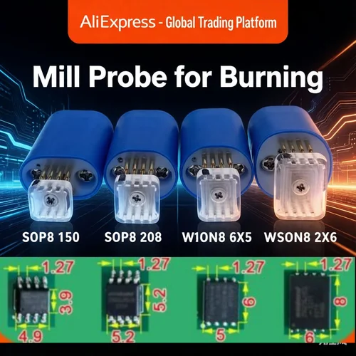 Imagen 2 del producto Cable quemador de chip para Sop8 wson, 4 piezas, descarga de chip, SONDA DE ESCRITURA quemada, aguja de resorte, flash eeprom, Sop8 wson