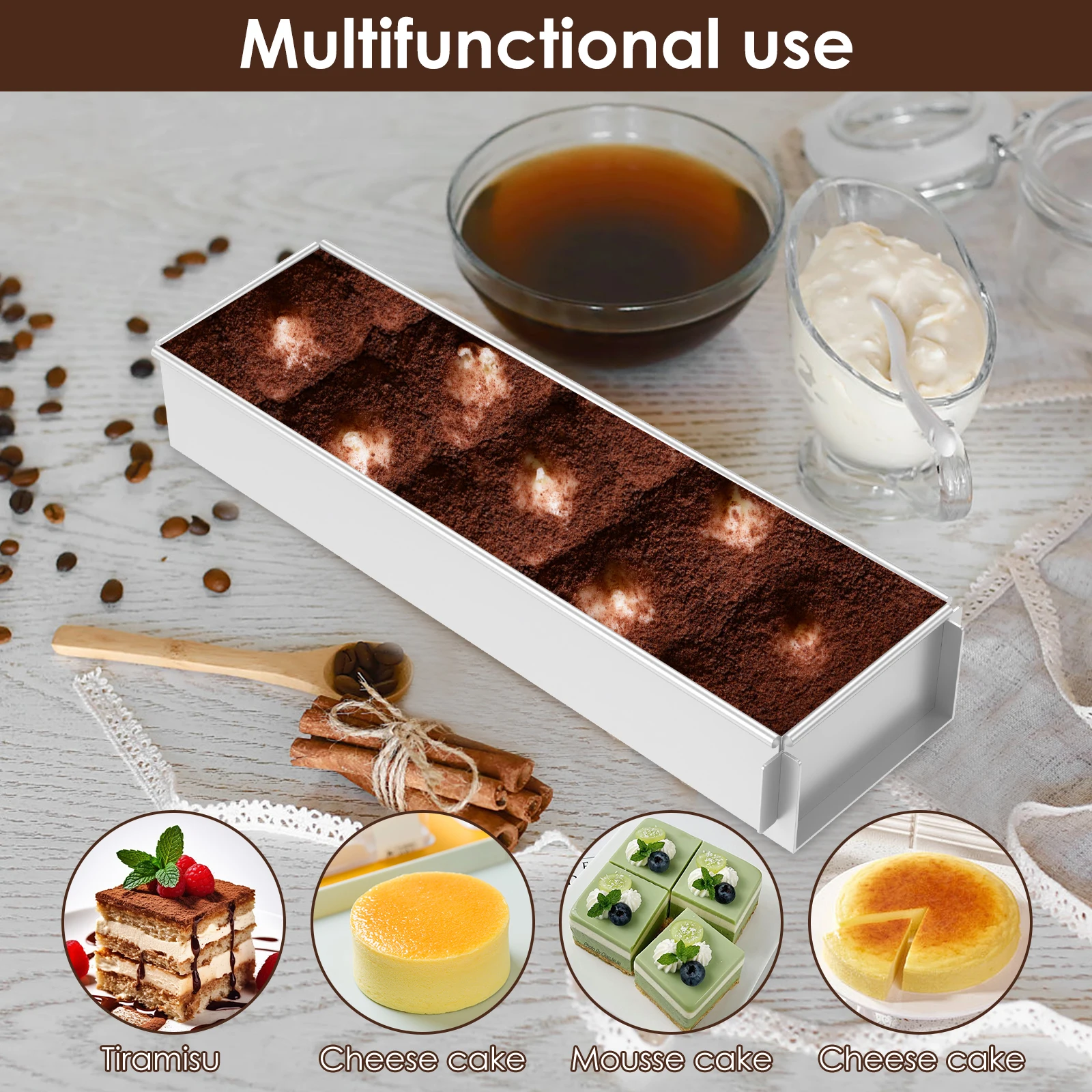 Rectangle Cake Pan Nonstick Tiramisu Pan Cake Baking Tray Aluminum Alloy Tiramisu Dessert Making Molds for Tiramisu Cheesecake