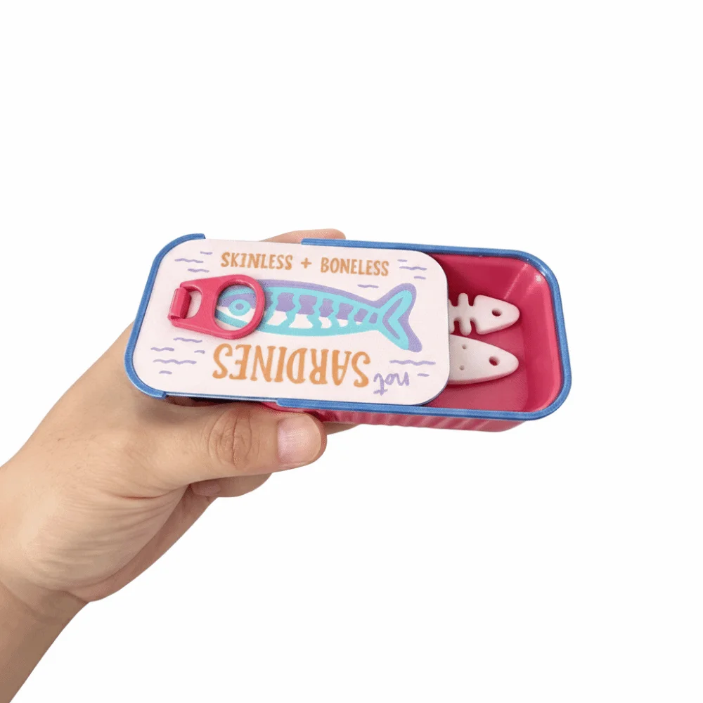 Plastic Sardine Jewelry Box Fishbone Insert 3D Printed Mini Jewelry Organizer Shockproof Shell Earring Slots Desk Storage