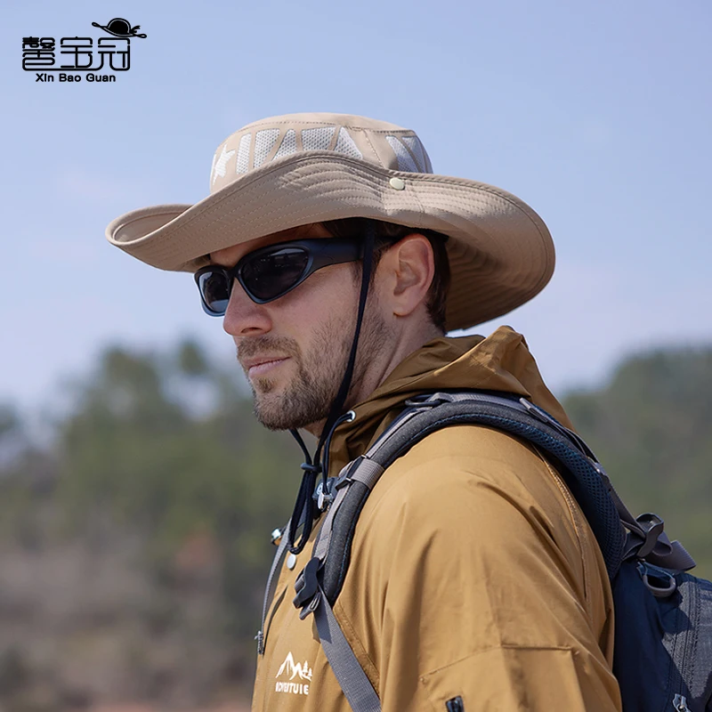 New spring and summer style cowboy hat for outdoor use, large brim, sun protection and shade. Men's hiking and fishing hat.
