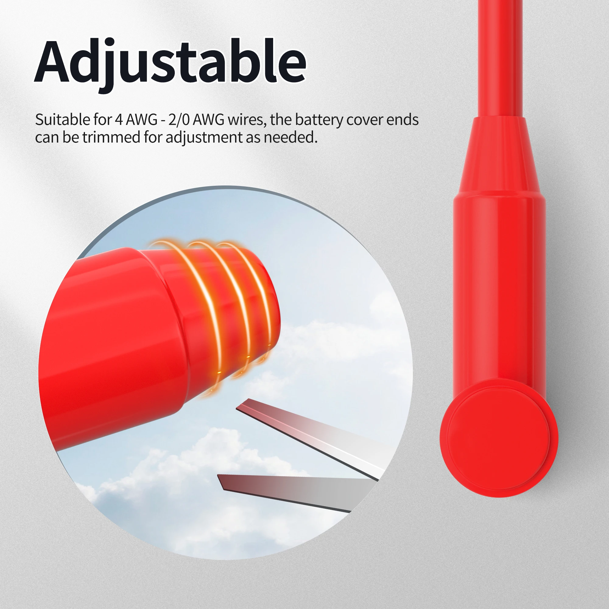 10PCS Battery Terminal Cover Silicone Boot Fit for 10 AWG - 4 AWG & 4 AWG - 2/0 AWG Wire Terminal for Power Junction Block view 5