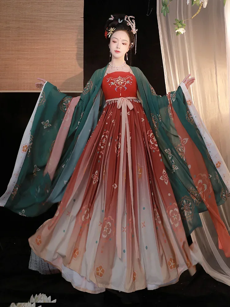 Trailing Dress Traditional Chinese Women's Hanfu Clothing Stage Outfit Cosplay Stage Wear Costume Empress Suit