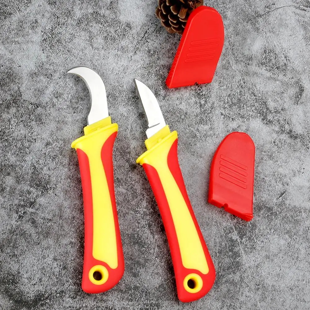 Electrician Knife Insulated Cable Stripping Snips Straight Curved Hook Fixed Multifunctional Hand Tool ﻿