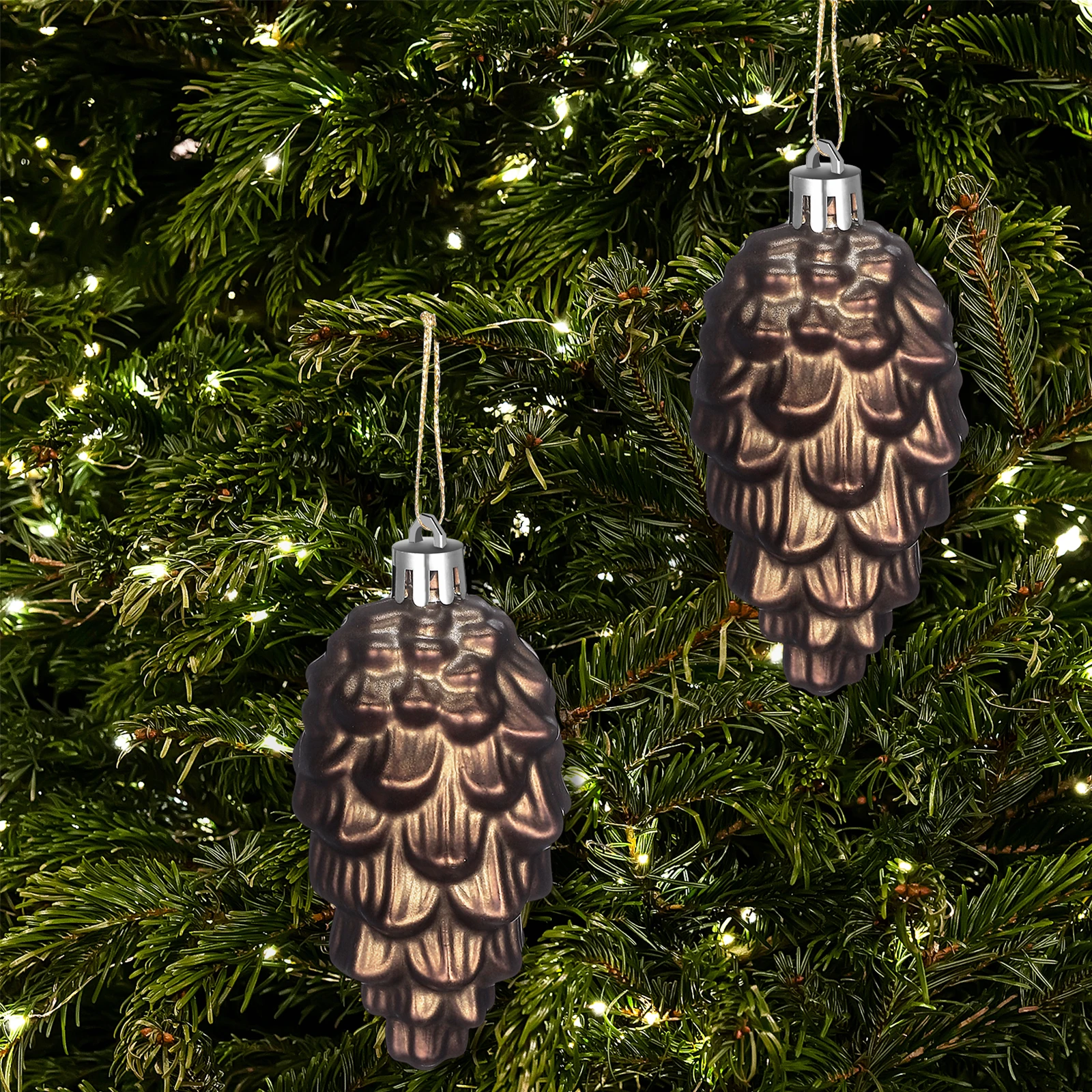 

8pcs Christmas Decorations Pine Cones For Xmas Tree Hanging Holiday Party Home Window Door Craft Decor Ornaments