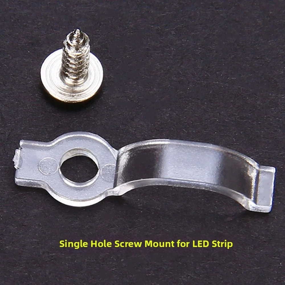 LED Strip Mounting Clips 100 pcs Transparent PP Plastic Fixing Brackets for 8 mm 9 mm 10 mm Flexible Strip Lights