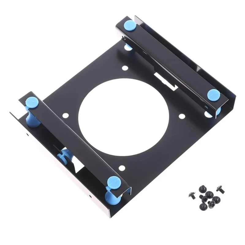 3.5inch to 5.25inch Internal Hard Disk Mounting Bracket with Screws Rubber Stand and Cushion for Shock Reduction