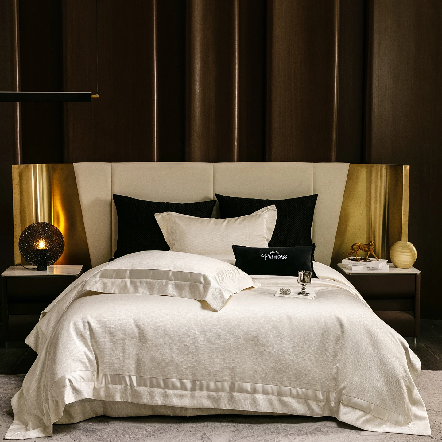 Luxury Thick Woven Jacquard Satin Egyptian Cotton Bedding Set, Premium Duvet Cover, Soft Bed Linen, Queen King Size 4Pcs