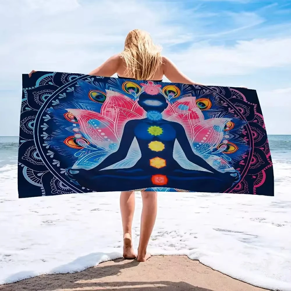 Comodi asciugamani da spiaggia, asciugamani da piscina alla moda, telo mare con motivi floreali, asciugamani da bagno super assorbenti