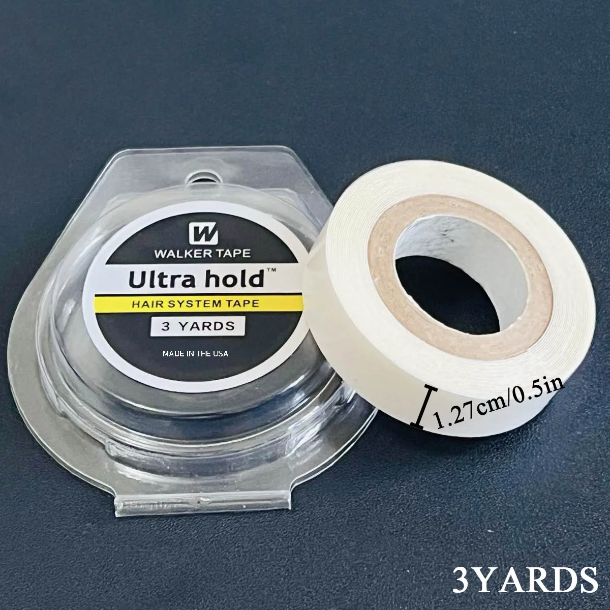 

with box 1 Roll 1.27cm*3 yard Walker Ultra Hold Hair System Tape Double Sided Adhesive Tape for Toupee Wig Hair Extensions