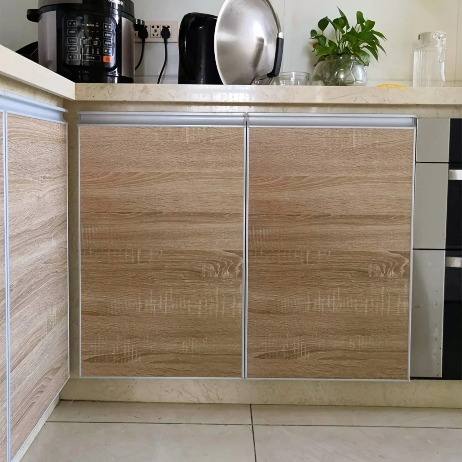 6M 剥がして貼るだけの木目調壁紙 自己粘着装飾ステッカー - Commercial Kitchen Prep Table のレビューと価格