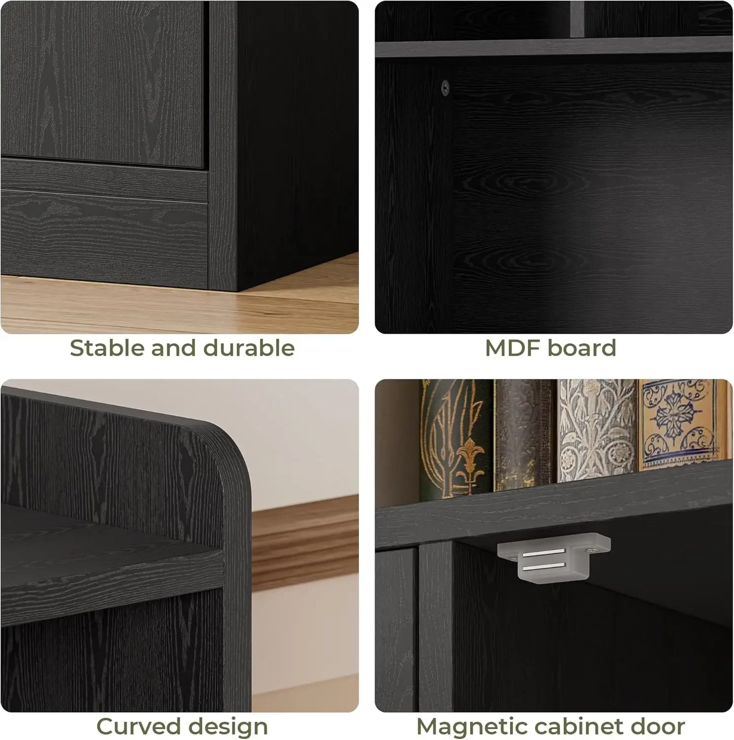 [플래시 세일, 재고 정리! ]책장 및 책장, 4개의 문이 있는 6단 대형 책장, 바닥에 세워진 높은 디스플레이 보관 선반