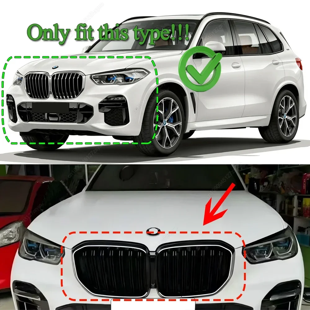 Dual Slat With LED Lights Front Kidney Grill Grille For BMW X5 G05 M50i M50d xDrive30d 40i 40d Pre-LCI 2018-2023 Bodykits Tuning