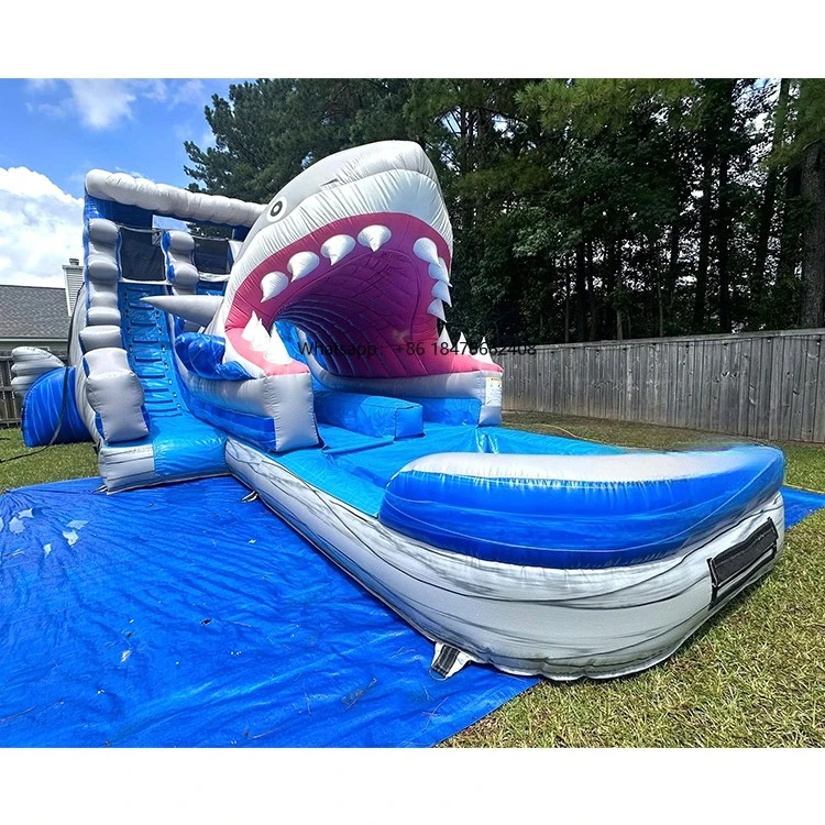 

Хит продаж: надувная водная горка Shark Beach с бассейном для дома и дачи, для аренды на вечеринки