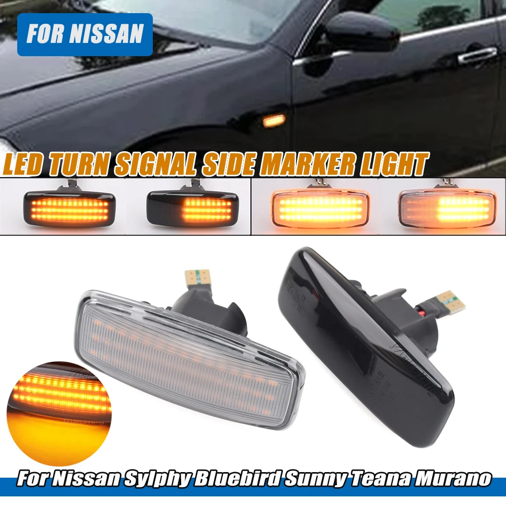 LED أضواء العلامات الجانبية بدوره مصباح إشارة لنيسان Teana Sylphy/Almera Bluebird صني Teana J31 Cefiro/Maxima 04-07 Murano 06-11