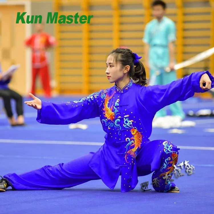 Custom Made Competition Kung Fu Uniform Tai Chi Wushu Performance Clothing Women Men Child Embroidery 2024 New Style