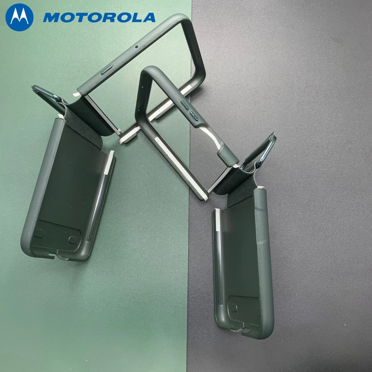 Oryginalne etui Motorola do raza 60 Ultra (razr Ultra) moto xt2551 SmartPhone Skórzane etui w kolorze ciemnozielonym — zdjęcie produktu 6