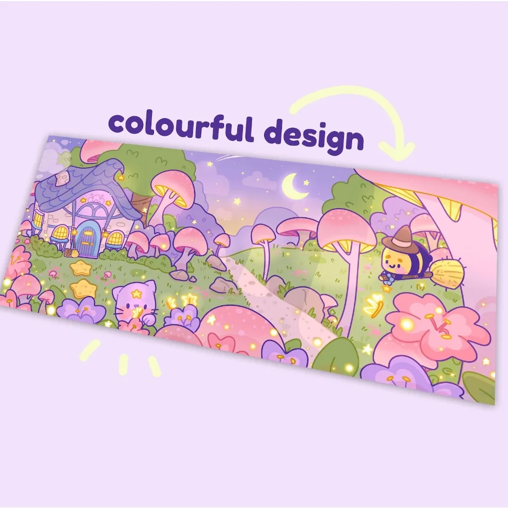 Halloween Desk Mat Kawaii Pastel Witch Mouse Pad Spooky Desk Decor Mouse Pad Grande Accesorios Escritorio Offices Accessories