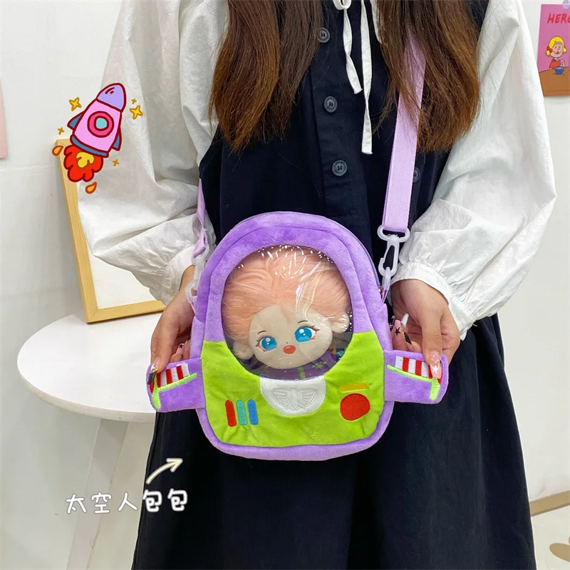 Disney Pixar Toy Story Buzz Lightyear Bag Women Cartoon Plush Shoulder Bag Women Crossbody Bag Small Phone Purse Kids Xmas Gift