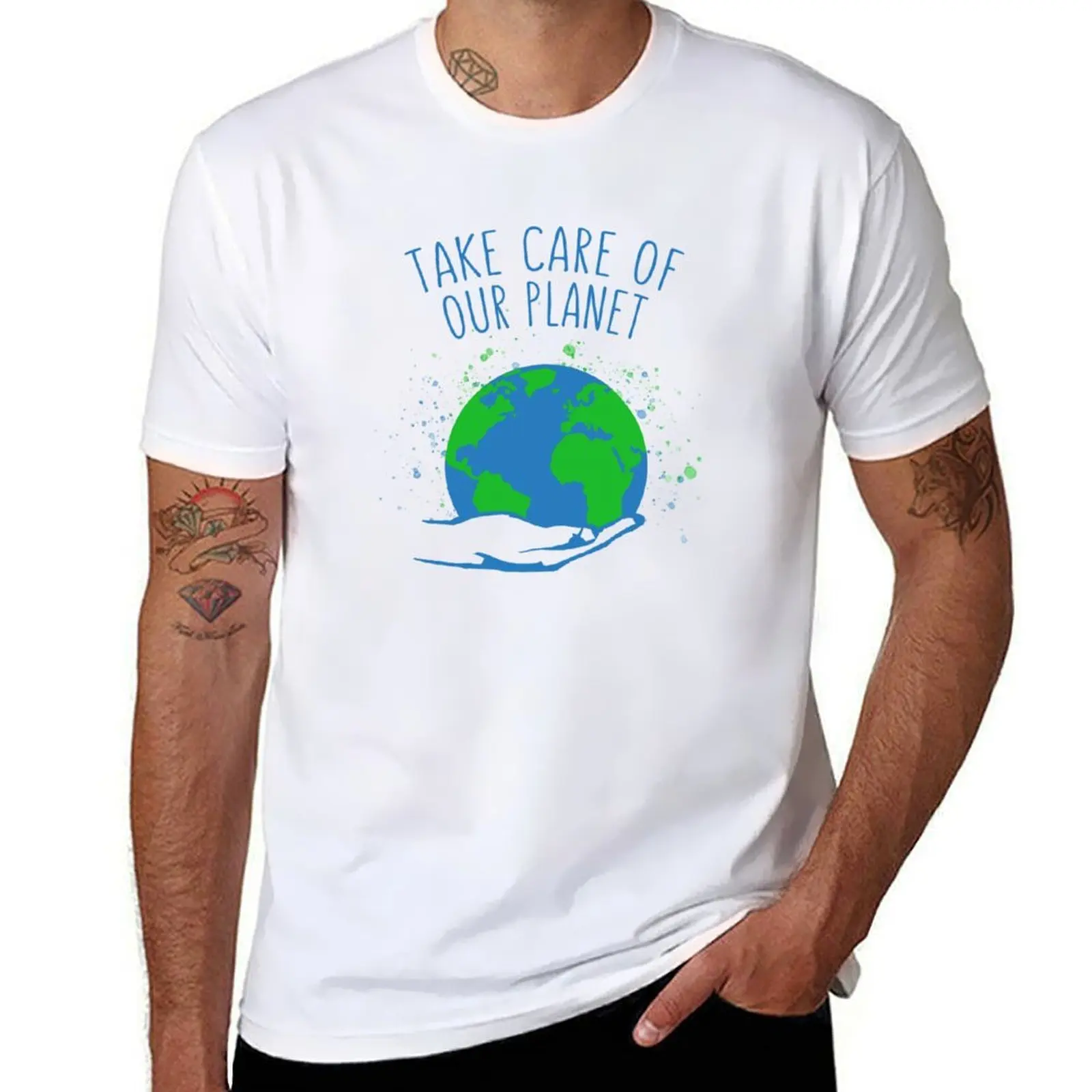 

take care of our planet stop climate change T-Shirt t shirts for man cotton soft men t shirt cotton 100% T-Shirt