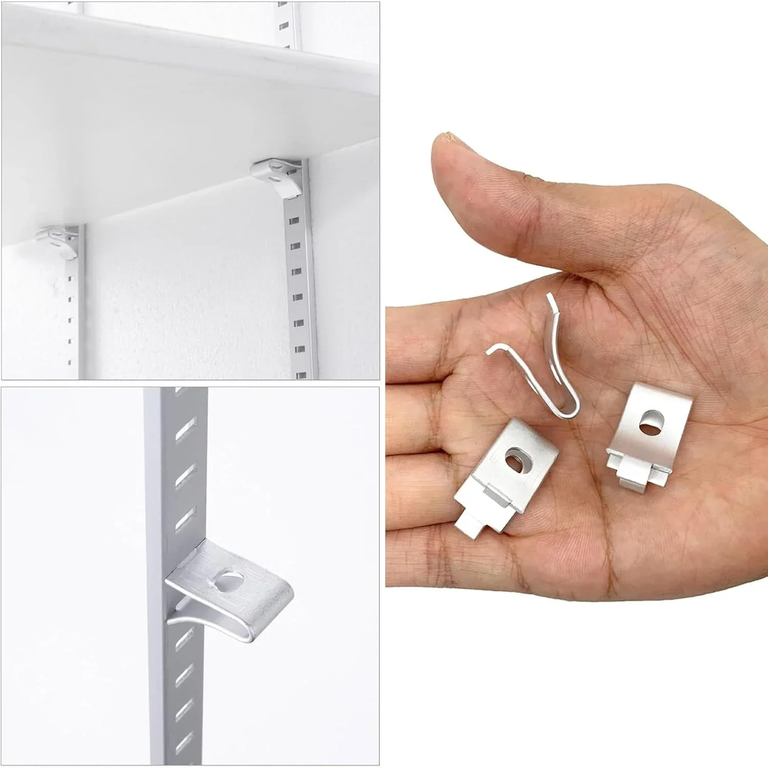 10-30 SZT. Klipsy do Półek Szafkowych Metalowe Klipsy do Półek Regulowane Klipsy do Wsporników Półek Aluminiowe Kołki do Półek Metalowe Klipsy do Wsporników Półek
