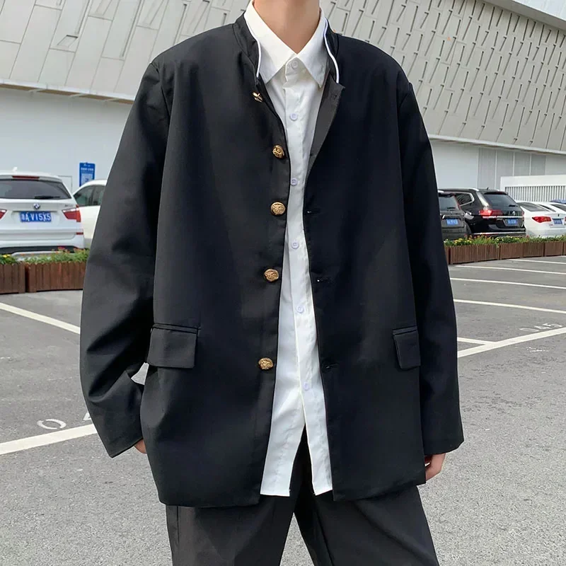 2024 Spring Men\'s Casual Jacket Small Suit Japanese Style DK Uniform Student Coat Gakuran Youth Fashion Clothing