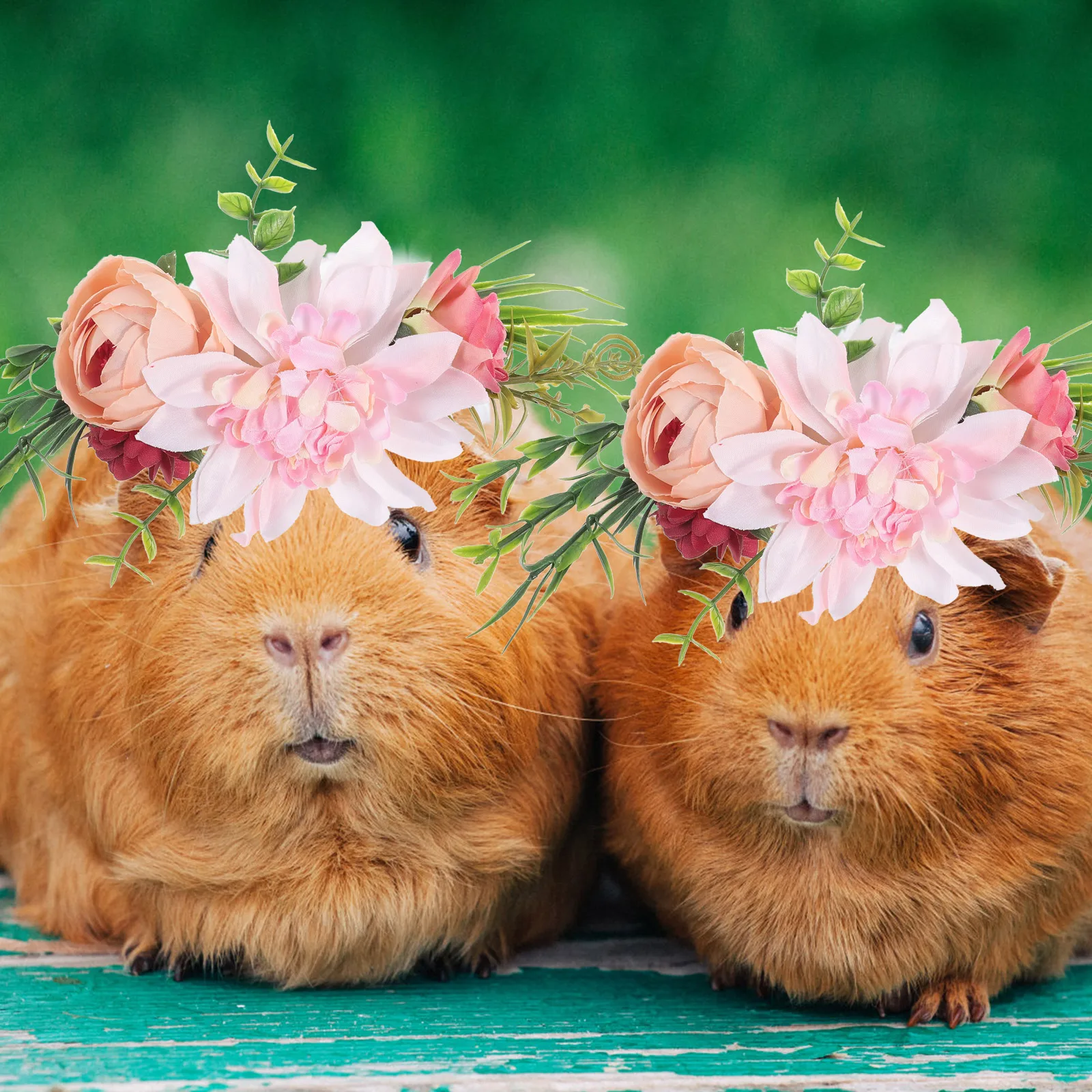 

Artificial Flower Wreath Pet Headwear Dog Crown Wedding Collars Spring Outdoors Accessories AdjustableFlower Ring for Dogs Cats