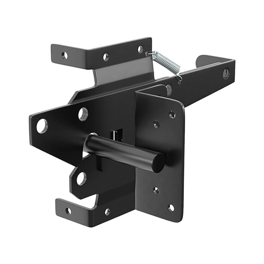 Black Matte Finished Gravity Gate Latch for Structural Fencing Applications Rust Resistant Weatherproof Design
