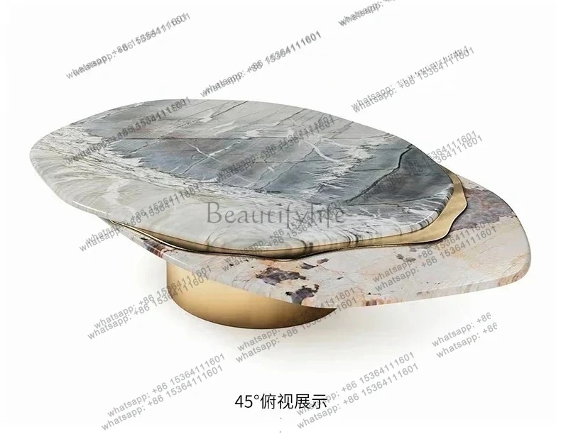 

Maat Gemaakte Natuurlijke Marmeren Woonkamer Speciaal Gevormde Roestvrij Staal Italiaanse Licht Luxe